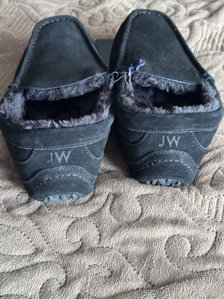Jack Wills Herren Hausschuh Slipper Leder gefüttert Schwarz EU 43 UK 9 - Bild 4 von 4