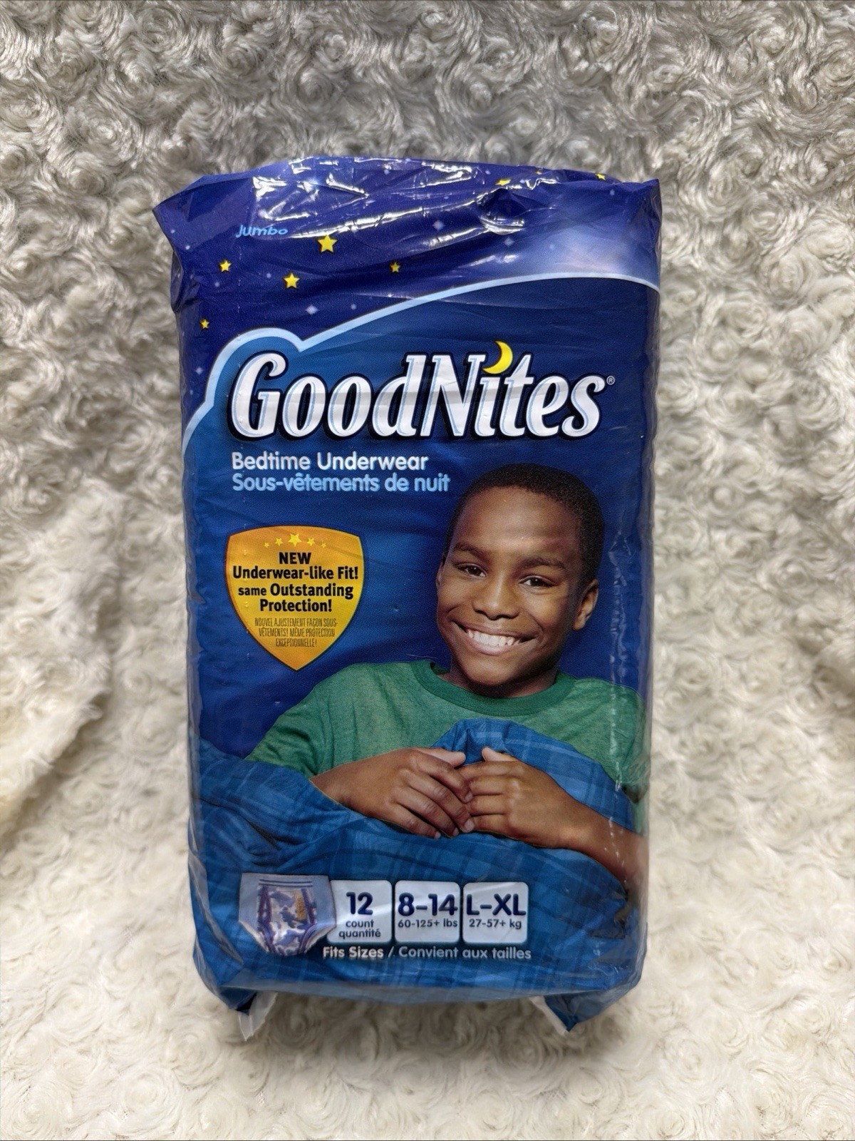 2011 Goodnites Boys L/XL Jumbo 12 Count Bedtime Underwear Camo Design