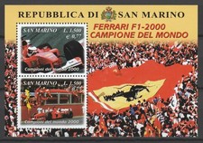 San Marino 2000 Formula 1, Ferrari, M. Schumacher F1 Champion MNH Block