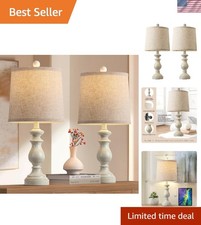 Traditional Table Lamp Set of 2, Rustic Farmhouse Table Lamps for Living Room...