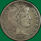 1897 Barber Half Dollar Choice Fine F+/VF Coin #41427