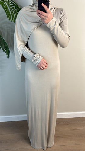 Solid Color Kaftan Dubai Women Inner Dress Abaya Muslim Under Robe Party Gown - Picture 17 of 30