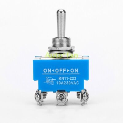 10PCS/Lot New KN11-223 Double-Side Self-Reset Toggle Switch 6P 3-Gear 10A 250VAC