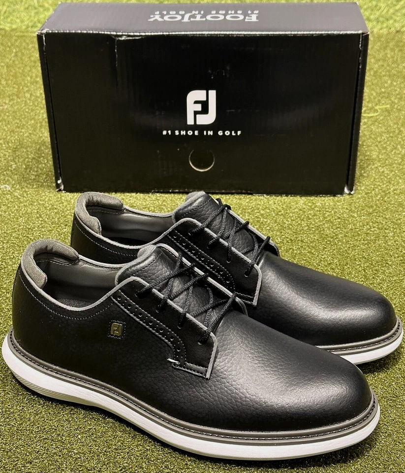 NEW FootJoy Traditions Golf Shoes 57939 Black/White - Choose Size - Image 2 of 4