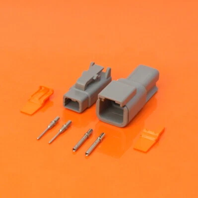 Deutsch DTM Series 2 Pin Way Connector Kit Male & Female DTM06-2S & DTM04-2P - Image 1 of 4