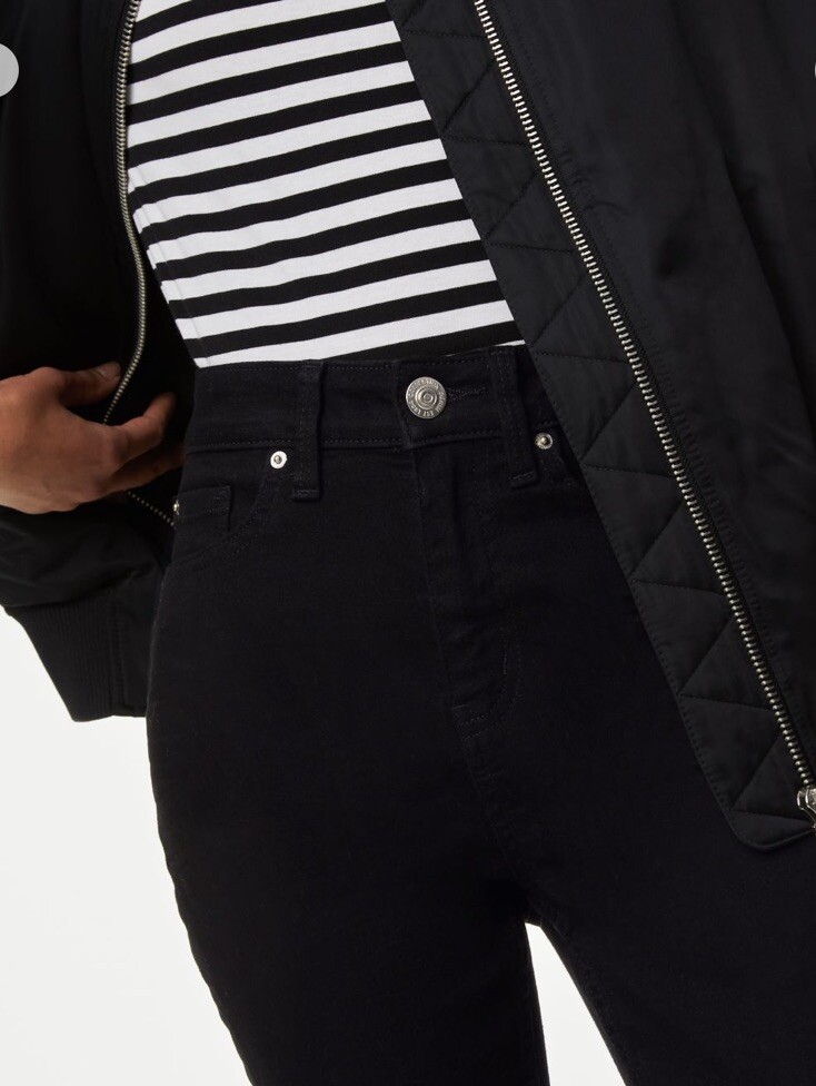 M&S The Ivy Jeans Womens Blue Black Denim Skinny Jeans BNWT 16 Extra