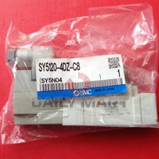 SMC NEW SY5120-4DZ-C8 PLC Solenoid Valve, SGL SOL, Body PT DIN 220VAC 50/60Hz
