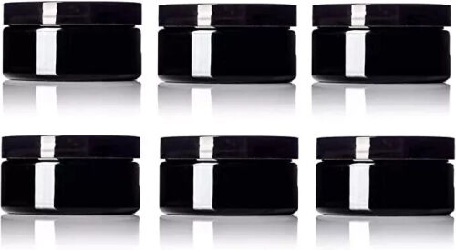 8 oz. Black PET Wide Mouth Single Wall Jar with 89-400 Neck Finish 6 Pack