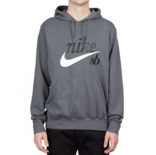 Nike SB Icon Washed Skate Hoodie CT5323 010 Gray/White-Black New Men's Size S