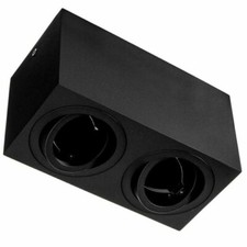 Piazza 2 Black Tilt Surface Mounted Ceiling Light Downlight GU10 Double