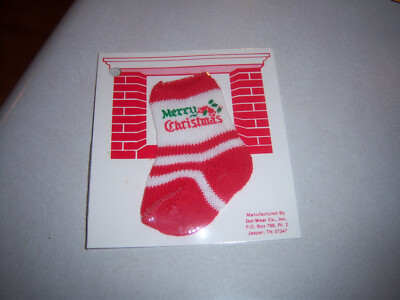 Cute Repo HTF RETRO 50's VTG TINY 3'' Knit Santa Merry Xmas Stocking Ornment