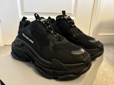 Genuine Balenciaga Triple S Women's S37 Black Trainers UK