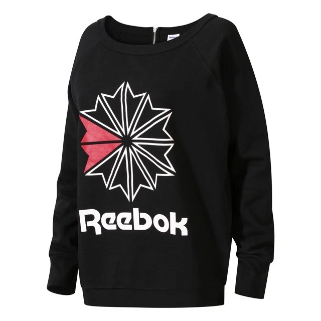 zich zorgen maken Slechte factor radioactiviteit Reebok Classics Women&#039;s Heritage Crew Starcrest Sweatshirt (Black)  CV5033 | eBay