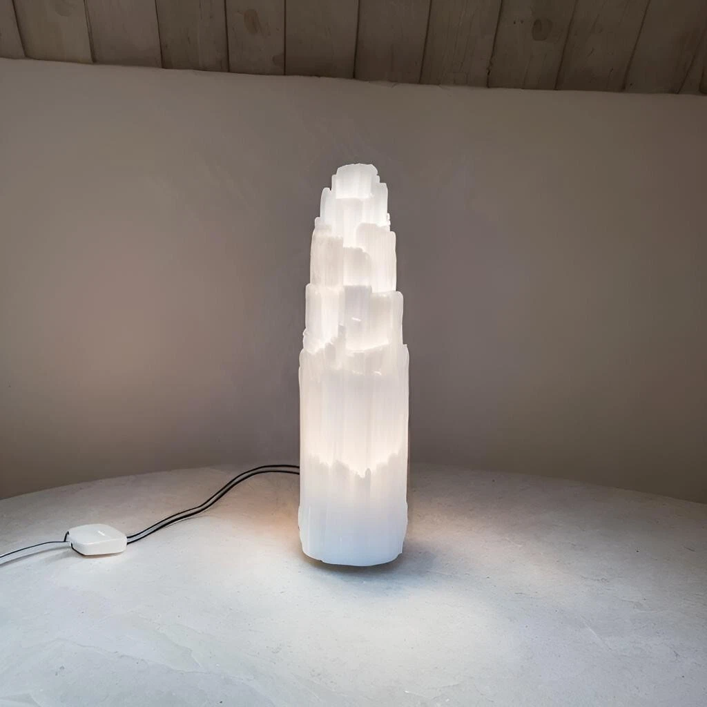 Selenite Crystal Lamp In Various Sizes Natural Crystal Light Pure