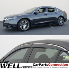 WellVisors Window Visors Deflectors For Acura TLX Sedan 2015-2020 Rain Guards