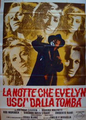 NIGHT EVELYN CAME OUT OF THE GRAVE Italian 4F movie poster 55x79 GIALLO SYMEONI