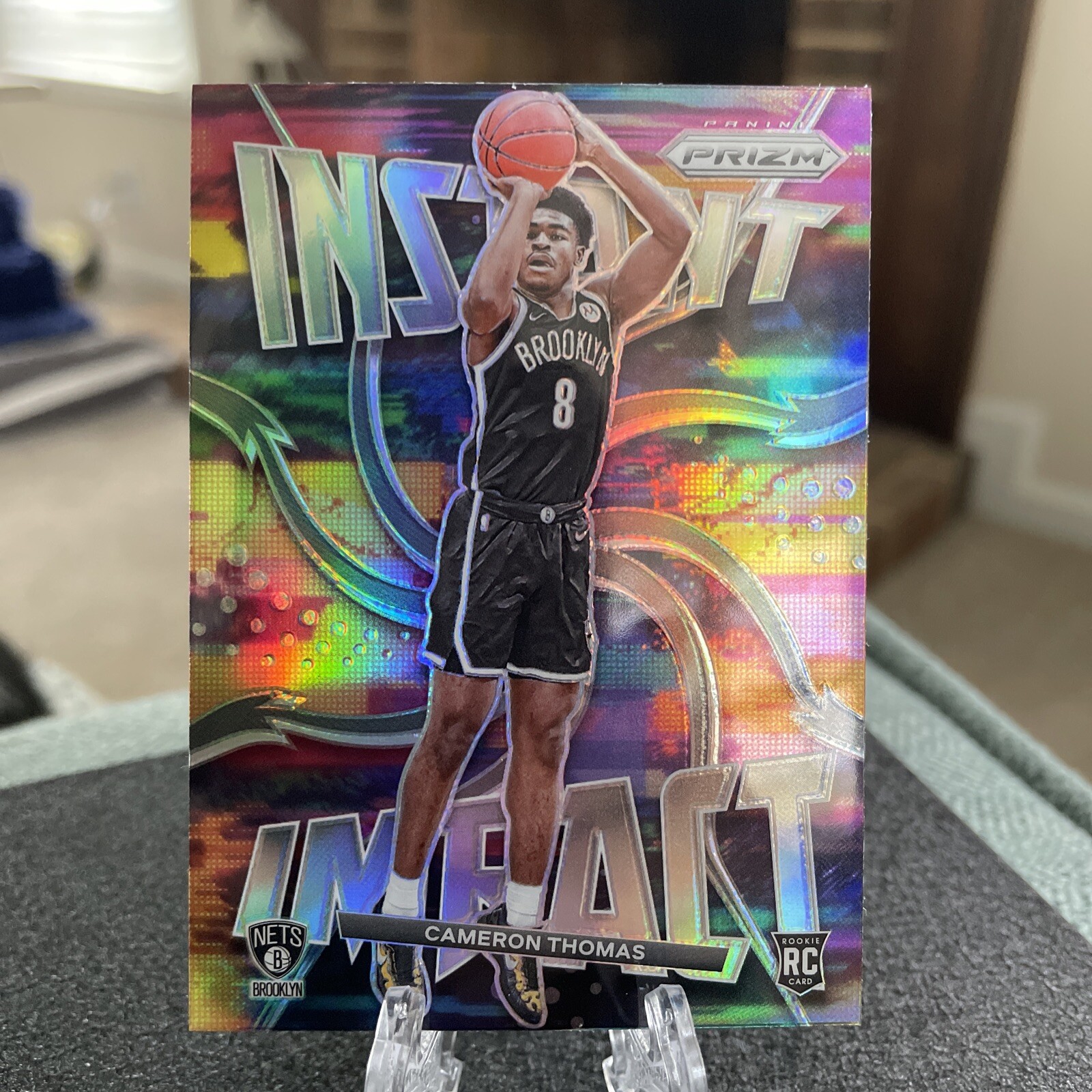 2021-22 Panini Prizm Instant Impact Silver Prizm Cameron Thomas Rookie NETS