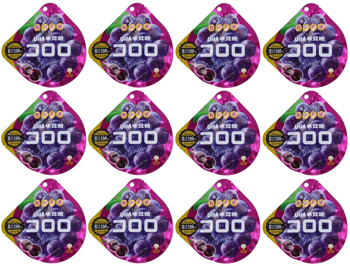 UHA Mikakuto CORORO Grape Kororo Gummy Soft Candy Fruits Toffee