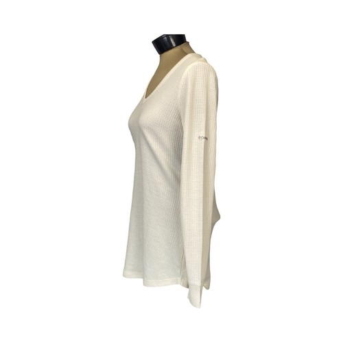 Columbia Womens Pine Peak Long Sleeve V-neck Tunic Thermal Tee Size S Cream NWT - Picture 3 of 16