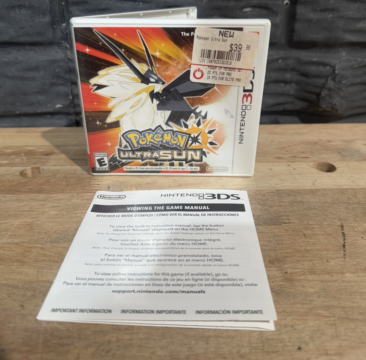 Pokemon Ultra Sun (Nintendo 3DS) Original Case & Manual Only - No
