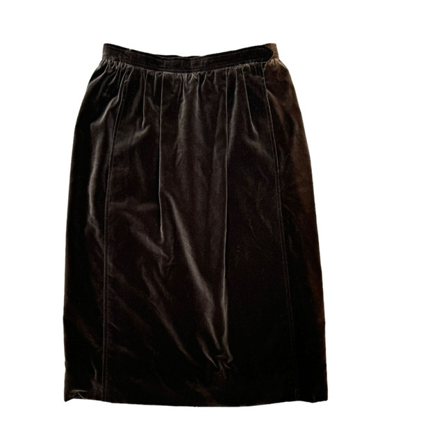 Yves Saint Laurent Vintage Brown Velvet Maxi Skirt Size 42 fits XS to S