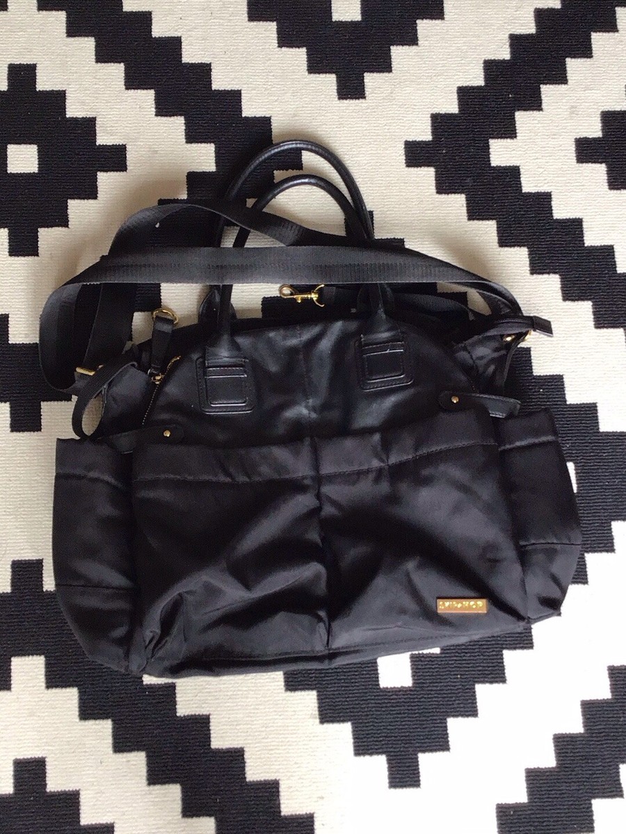 Skip Hop Chelsea Downtown Chic Diaper Satchel Black Shoulder Strap Diaper  Bag