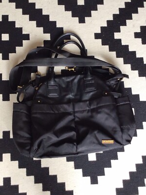 Skip Hop Chelsea Downtown Chic Diaper Satchel Black Shoulder Strap Diaper  Bag
