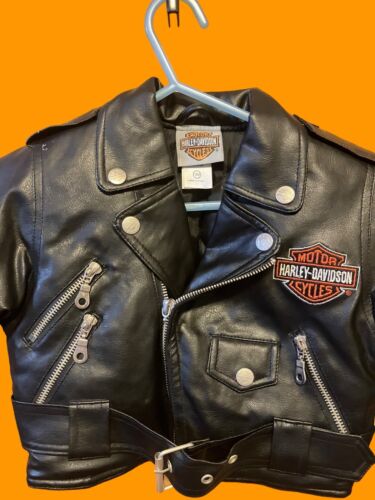 Harley Davidson Toddler Baby Faux Leather Motorcycle Jacket Size 18 Mos - Picture 1 of 6