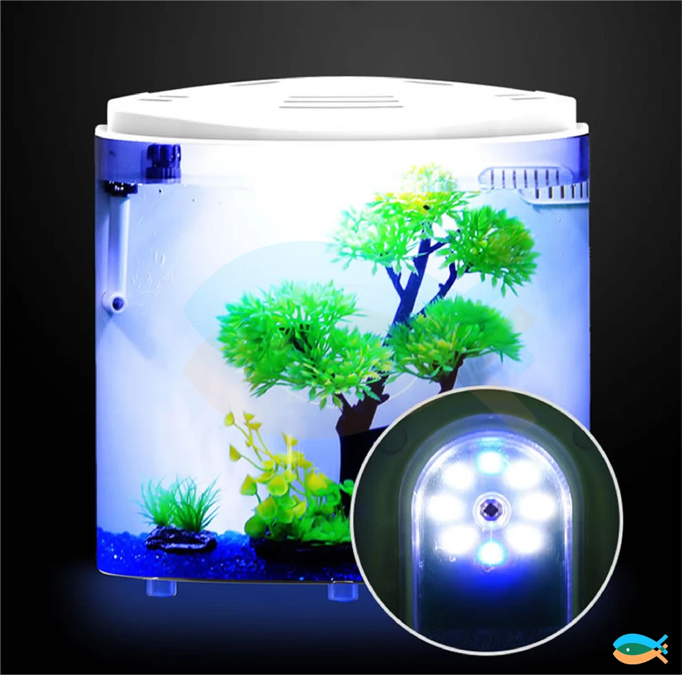 SUNSUN Small Desktop 4L Acrylic Ecological Fish tank with LED light and Filter - image 4 of 4