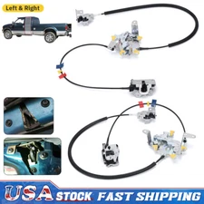 L&R Rear Door Latch Lock Cable Extended Cab For 99-07 F250 Ford F350 Super Duty