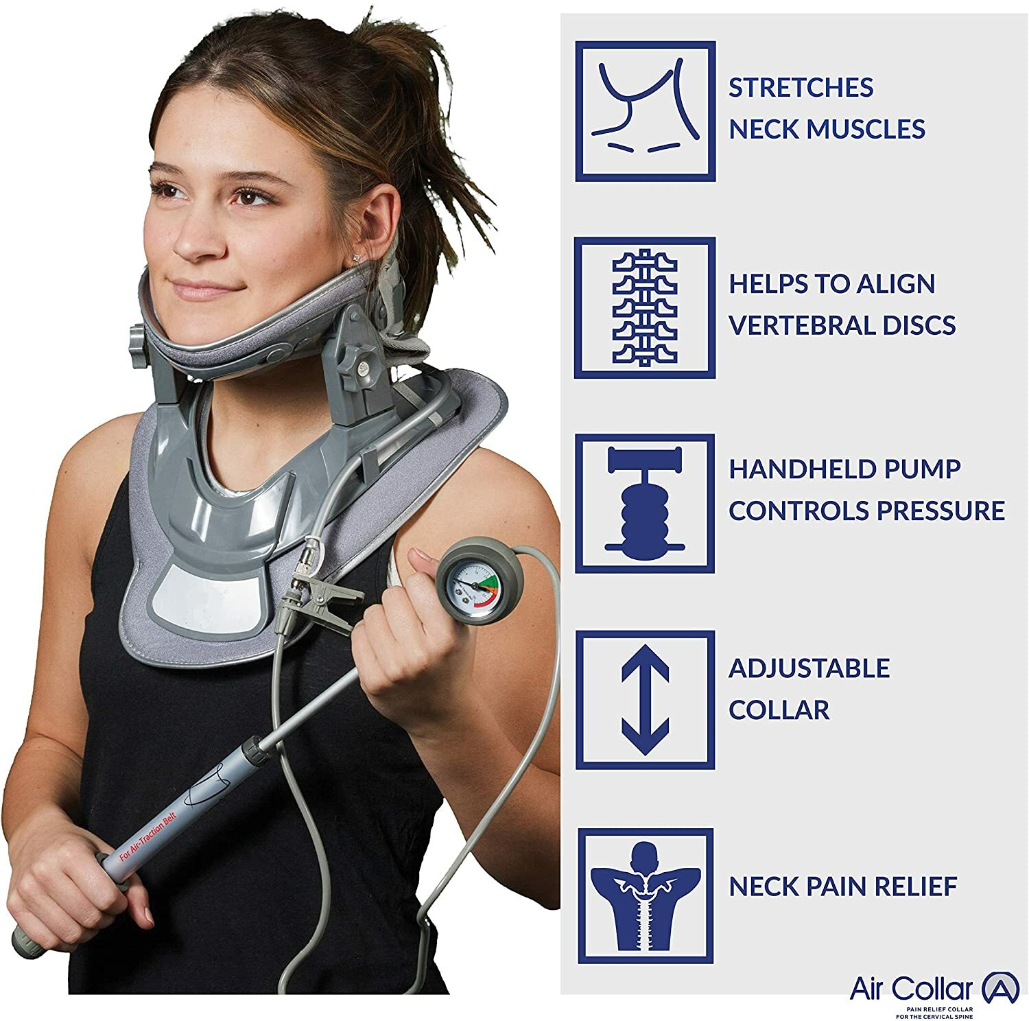 Neck Traction Device by Air Collar Neck Stretcher Cervical Traction