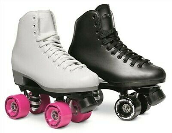 black suede roller skates