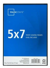 2 PACK MAINSTAYS FRONT LOADING PHOTO FRAME TABLETOP BLACK 5x7
