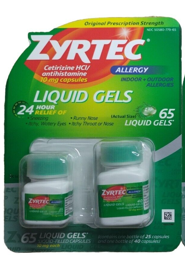 Zyrtec Liquid Gel 65 caps Exp 8/2024+ 300450204677 eBay