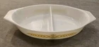 Vintage Pyrex Royal Golden Wheat 1 1/2qt  Divided Casserole Dish 35