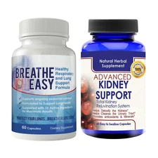Breathe Easy Respiratory Lung Health Supplements and Kidney Cleanse Detox Pills
