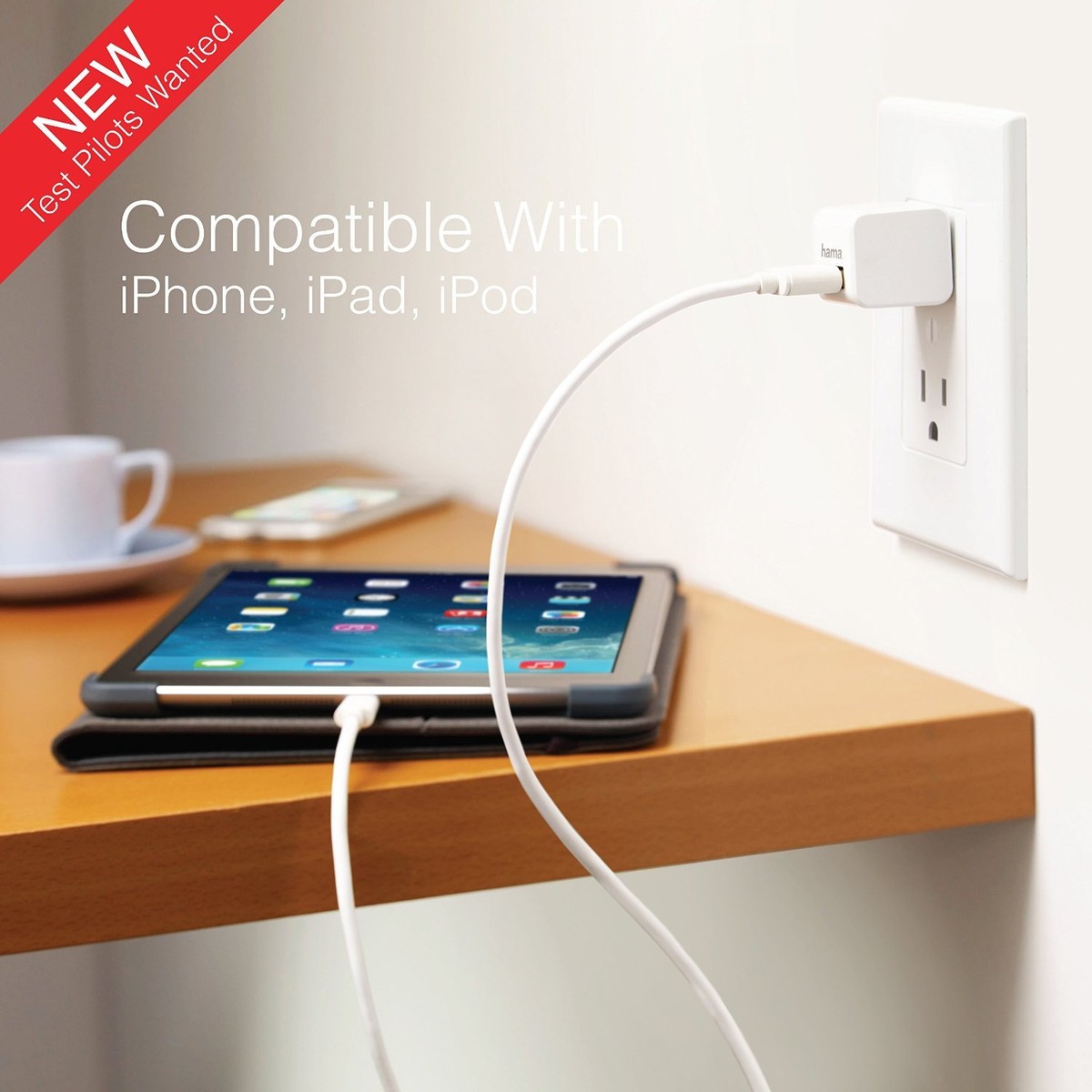 Hama iPhone 8 8plus Home Charger 2.4 Amp Cube 6ft MFI