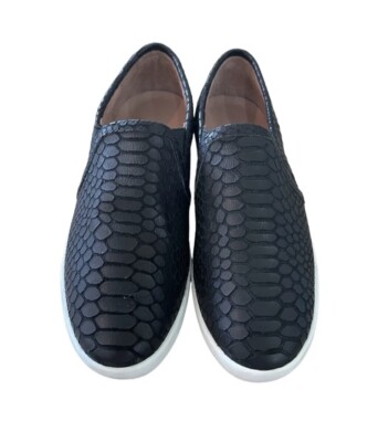 JOIE •EU 35 US Black Leather KIDMORE Slip On Snakeskin
