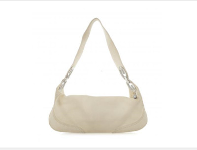 Escada ELUNA Leather hobo Shoulder Bag Logo Hardware Handmade in Italy Ivory
