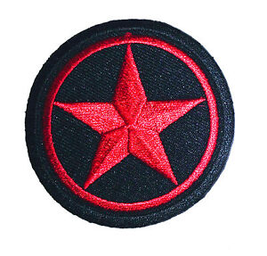 Iron On Embroidered Patch TATTOO ROCKABILLY RED Sew On 