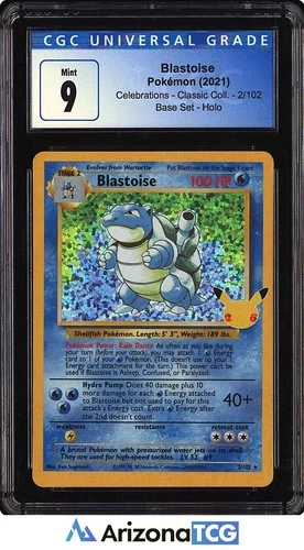 Pokemon 2021 Blastoise 2/102 Base Set Holo Celebrations Classic Collection CGC 9