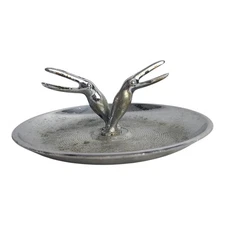 Vintage Hamilton Chrome Ashtray Mid Century Bird Smoking Table Decor MCM Trinket