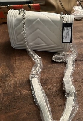 Badgley Mischka  white clutch handbag.  Brand new, vegan leather, roomy inside