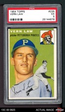1954 Topps #235 Vern Law Pirates PSA 5 - EX