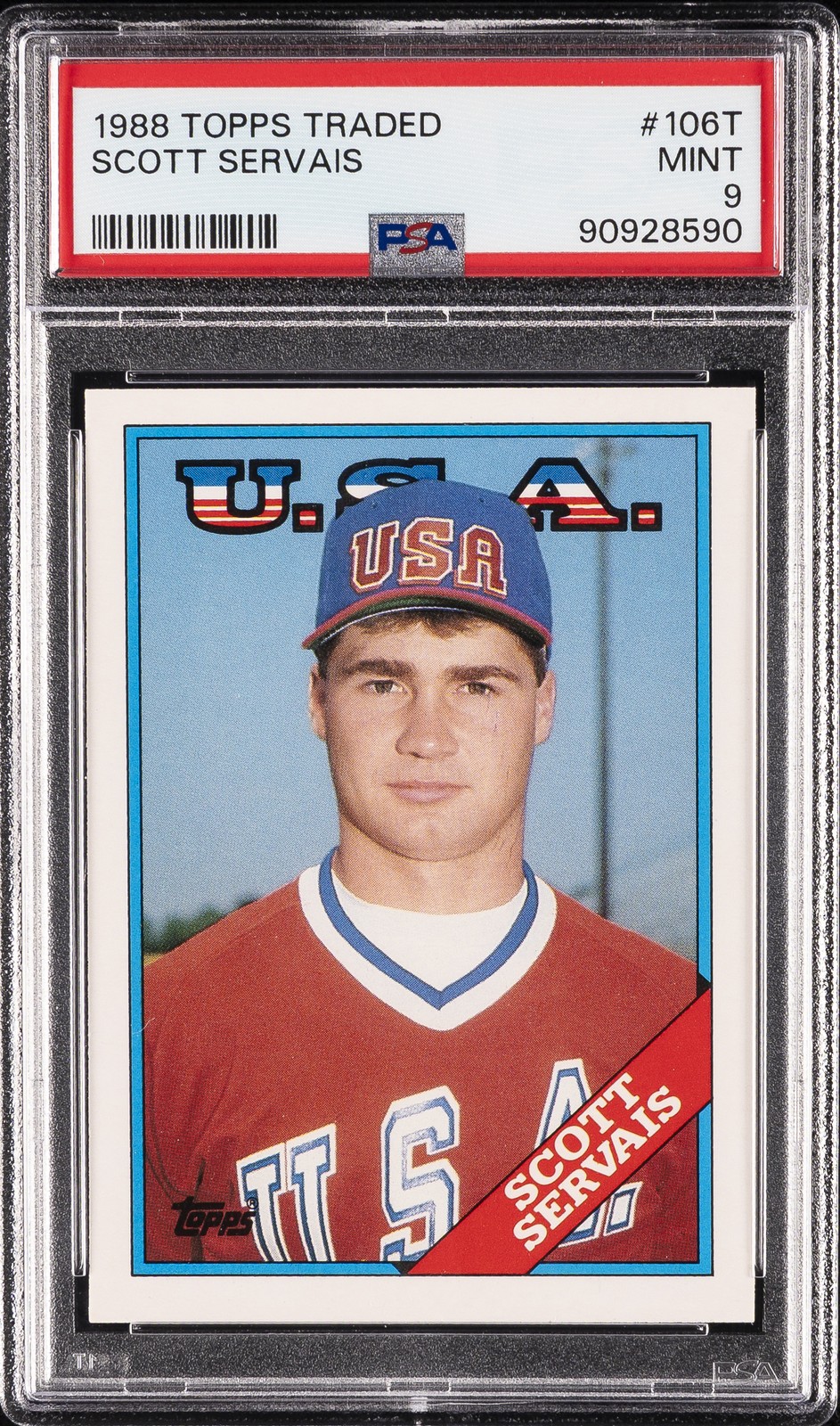 1988 TOPPS TRADED #106T SCOTT SERVAIS PSA 9