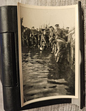 Wojna światowa 1914-1918 Powódź Rowy Żołnierz (9x6) oryginalny obraz