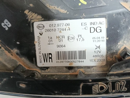 260107244H Feu Droit pour RENAULT CAPTUR I magasin Life 2019 456490