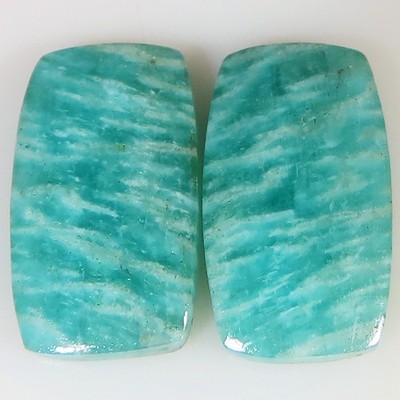(11X19X3 MM) 17.30 Carat. NATURAL AMAZONITE PAIR CUSHION SHAPE LOOSE GEMSTONE