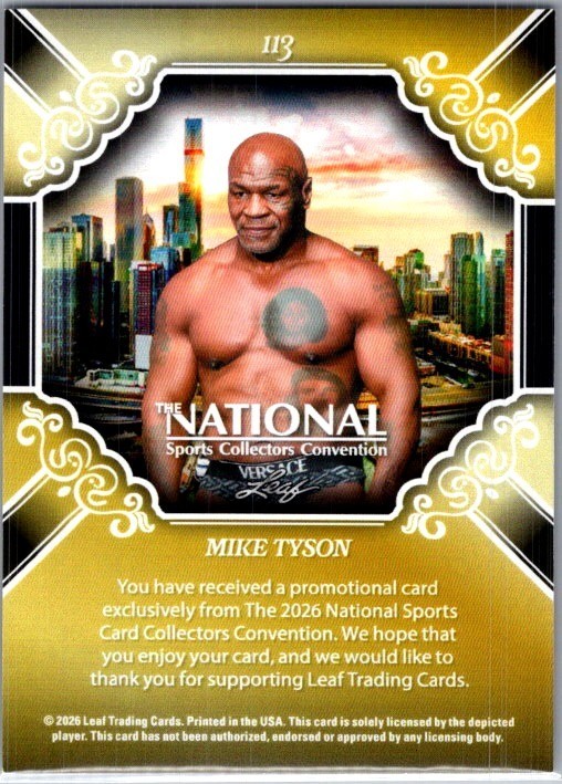 Mike Tyson 2026 Leaf National NSCC Exclusive Pink /15 view 2
