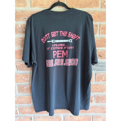 Vintage PEM Racing T Shirt Black XL Driveshaft Auto Shop Graphic Promo Tee USA